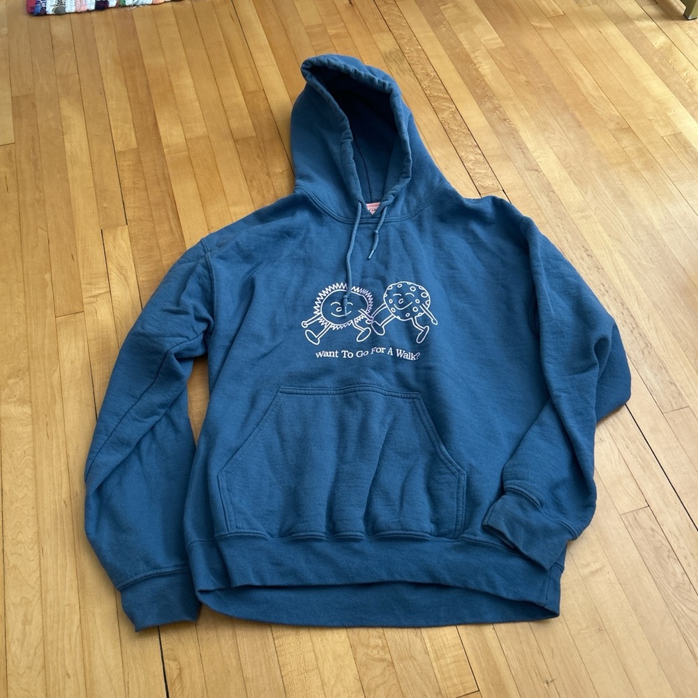 LONELY GHOST Blue Sweatshirt Classic Crew Neck